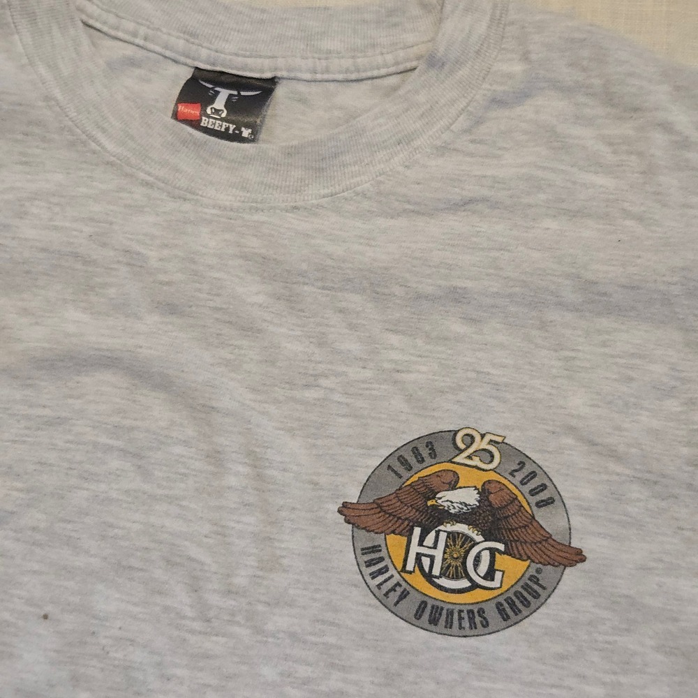 VTG Harley Davidson Simi Valley T-Shirt Mens Sz XL Gray CA HOG Long Sleeve Hanes - Picture 8 of 9